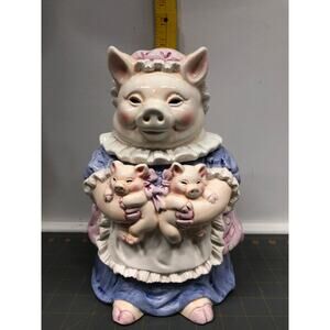 Ceramic HERITAGE MINT COLLECTIBLES Ms. PIG With Piglets 10" Tall Cookie Jar